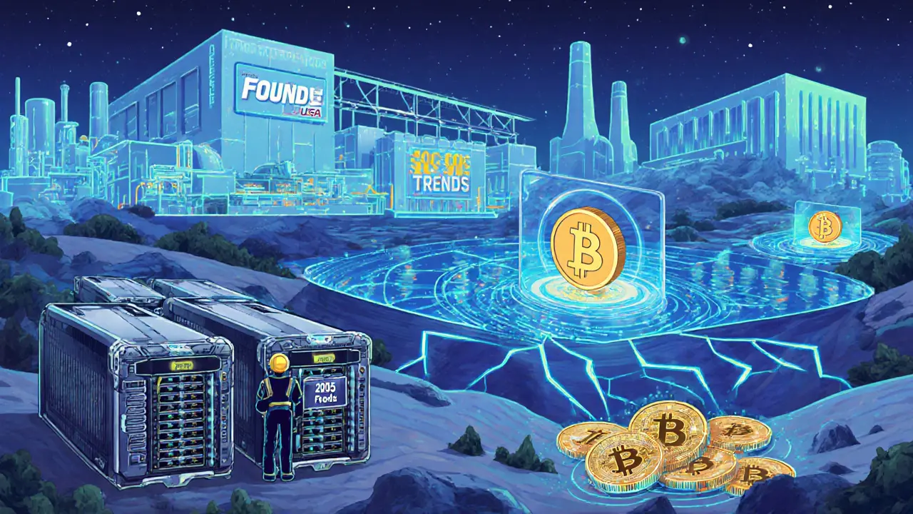 Futuristic Bitcoin mining pools evolving with specialized networks