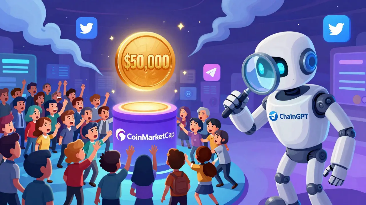 CGPT x CoinMarketCap Airdrop: How to Qualify for the $50,000 ChainGPT Token Giveaway