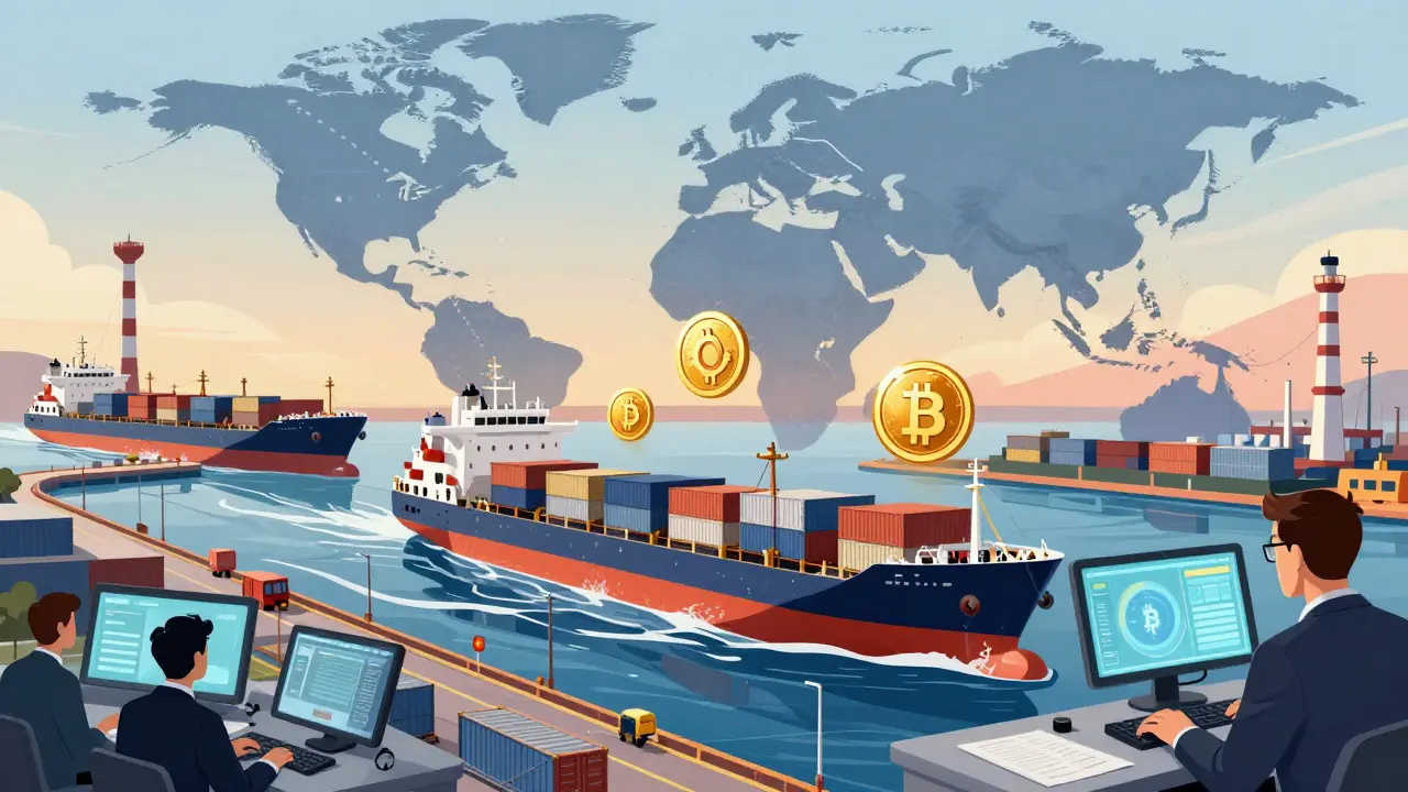 International trade with digital currency exchanges between regions