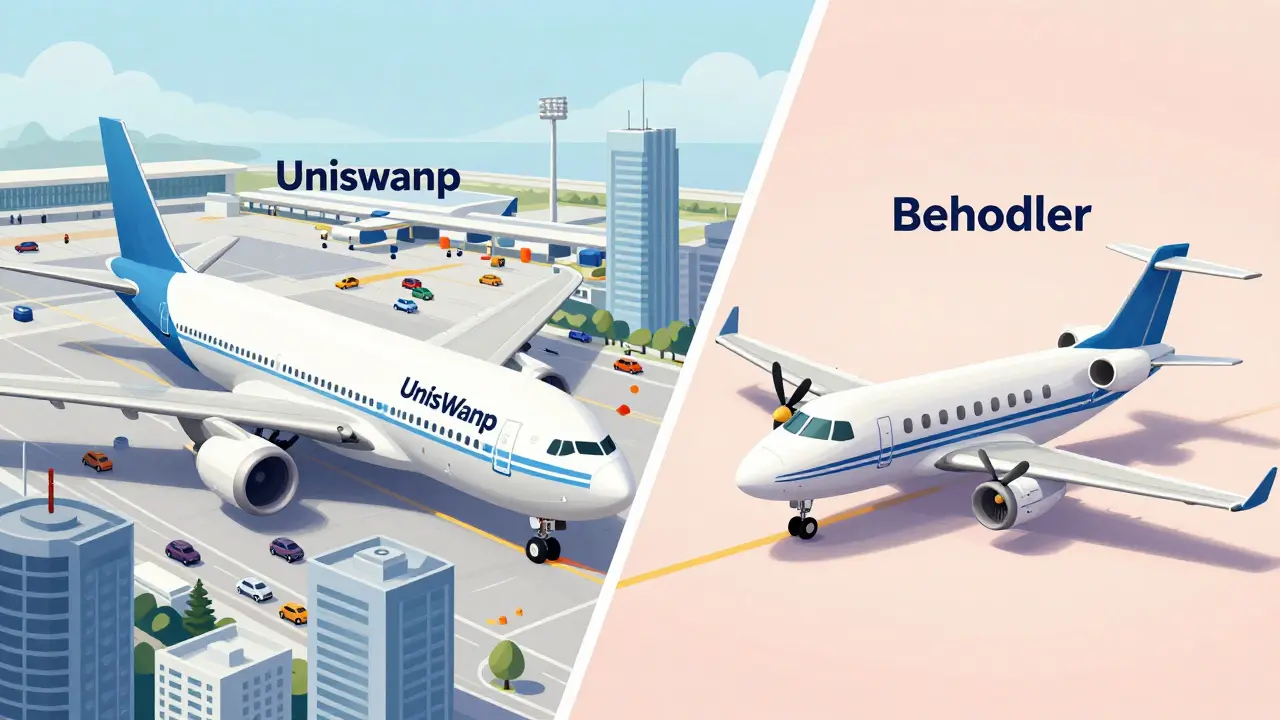 A comparison between a huge metropolitan airport and a small regional airstrip representing different AMM scales.