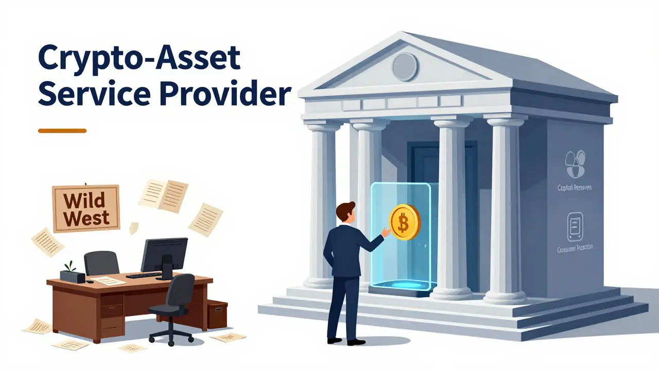 A transition from a chaotic crypto startup to a secure, professional digital bank structure.