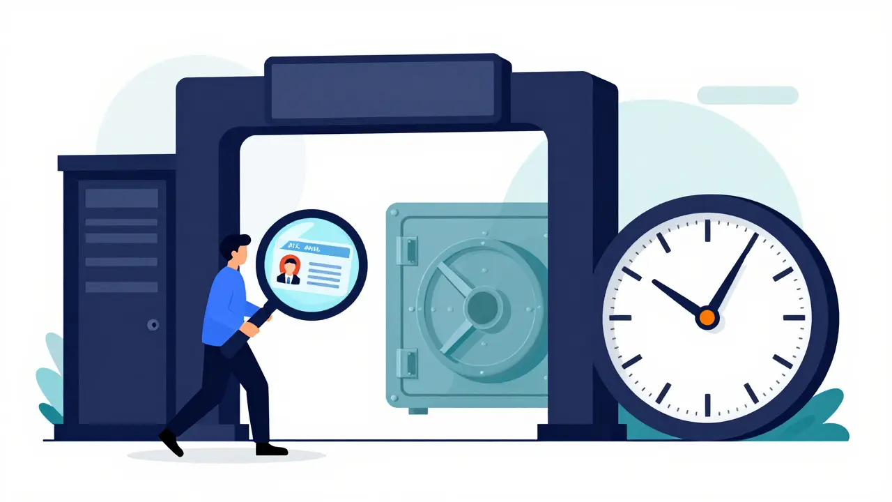 Illustration of a security checkpoint symbolizing KYC compliance and asset protection for crypto users.