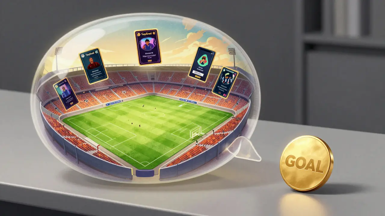 Illustration contrasting past NFT hype with current market reality