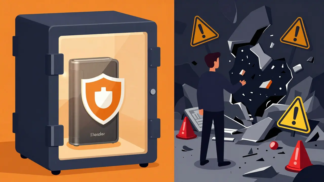 Secure hardware wallet vs chaotic scam platform comparison