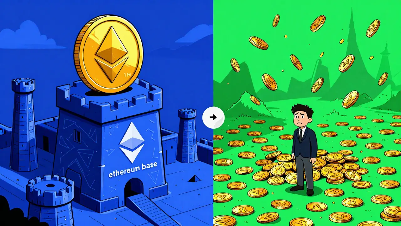 Comparison of scarce Base token vs abundant Solana coins for investors