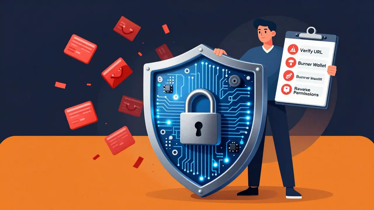 Digital shield protecting crypto wallet from phishing attacks