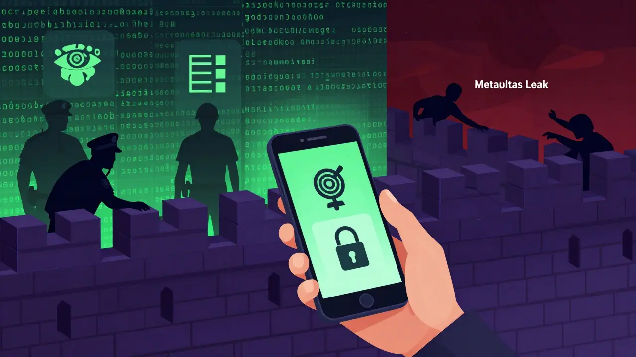 Editorial art of user protected by encryption against surveillance and metadata leaks