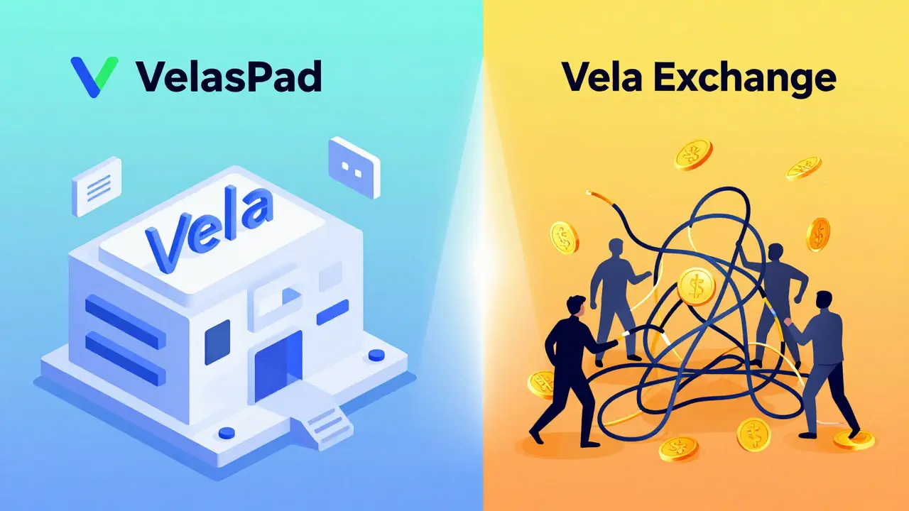 Illustration distinguishing VelasPad launchpad from Vela scam