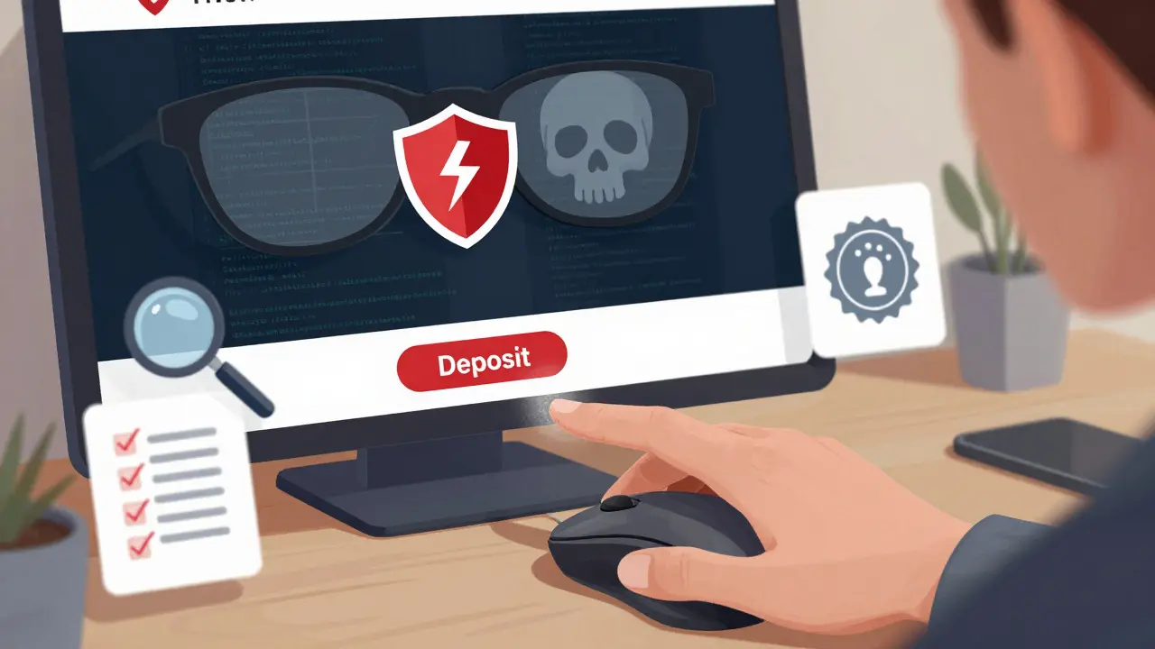 User verifying exchange safety before clicking deposit button
