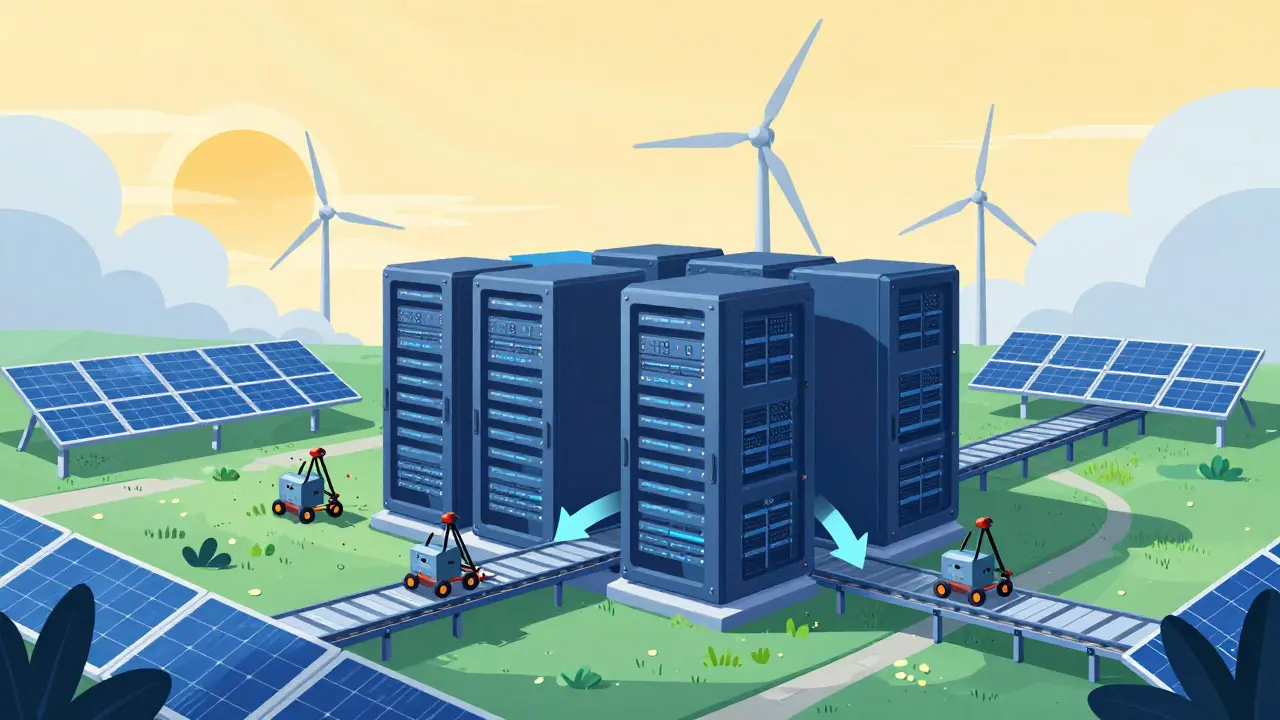 Editorial art showing mining industry consolidation and growth