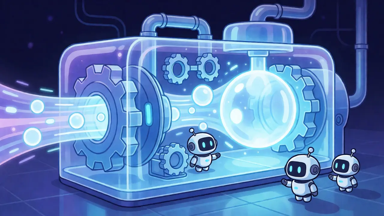 Stylized machine processing token streams to boost yield in a tech environment.