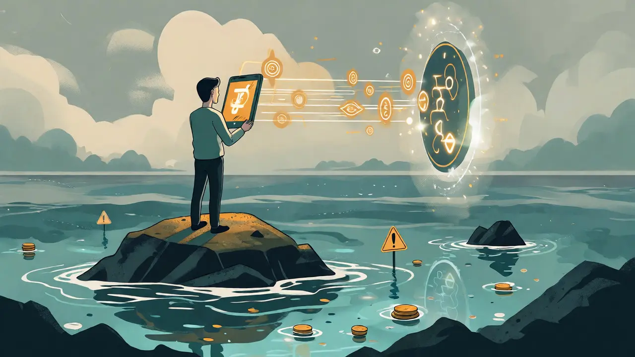 User bridging to a distant DeFi portal in a sparse digital sea